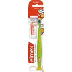 Elmex Brosse à dents + dentifrice souple anti-caries enfants 3-6 ans