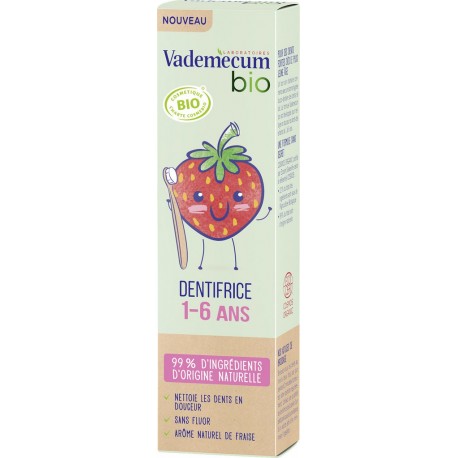 Vademecum Dentifrice 1-6 ans fraise Bio tube 50ml