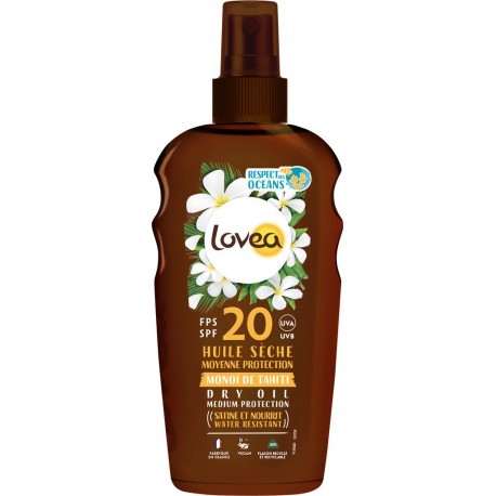 Lovea Huile solaire corps et cheveux SPF 30 au monoï et tamanu