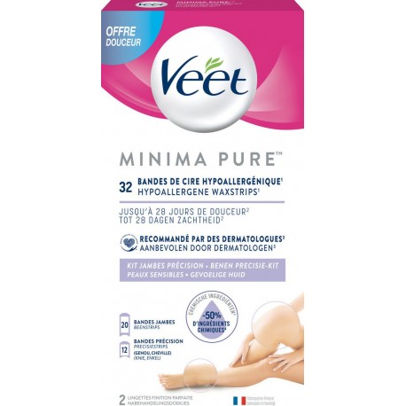 VEET Bande de cire froide jambes minima pure