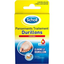 Scholl Pansement pieds durillons boîte 4