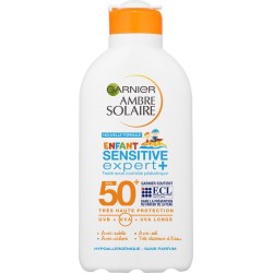 Spf50 Ambre Solaire Garnier Lait solaire enfant sensitive expert + SPF50+ AMBRE SOLAIRE GARNIER