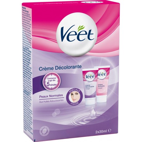 VEET Crème décolorante visage/corps peaux normales 2x30ml 2 tubes 30ml