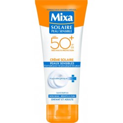 MIXA Crème solaire SPF50+ ambre solaire peau très claire