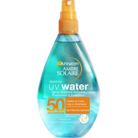 Sp150 Ip50 Ambre Solaire Garnier soin solaire UV water SP150 IP50 - AMBRE SOLAIRE GARNIER