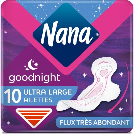 NANA Serviettes hygiéniques Ultra Goodnight x10 paquet 10
