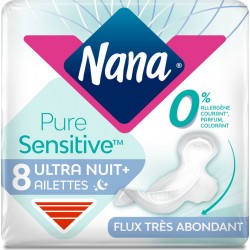 NANA Serviette hygiénique nuit x8 paquet 8 serviettes - 68g