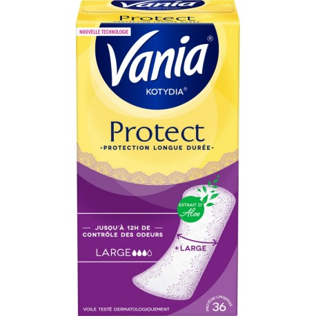 Vania Protège-slips Large Kotydia Extra-Protect Large X36, parfum Aloé vera boîte 36