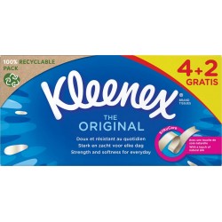 Kleenex Mouchoirs 3en1 Pack Kleenex original 6 boîtes 80 mouchoirs