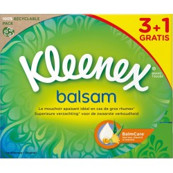 Kleenex Mouchoirs 3en1 Pack Kleenex Balsam 3+1 3 boîtes 72 mouchoirsn