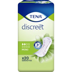 TENA Serviettes hygiéniques Discreet mini paquet 20