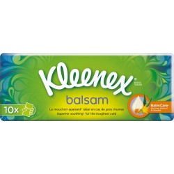 Kleenex Mouchoir de poche balsam 10 paquets 10 mouchoirs