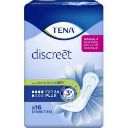 TENA Serviette hygiénique discreet extra plus paquet 16 serviettes