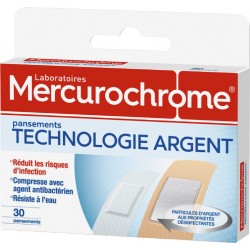 Mercurochrome Pansements Technologie Argent boîte 30