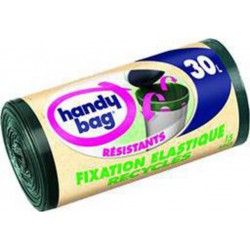 Handy Bag Sacs poubelle fixation élastique 30 l les 15 sacs