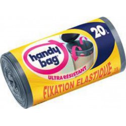 Handy Bag Sacs poubelle fixation élastique 20 l les 15 sacs