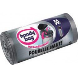 Handy Bag Sacs poubelle haute fixation élastique 50 l les 10 sacs