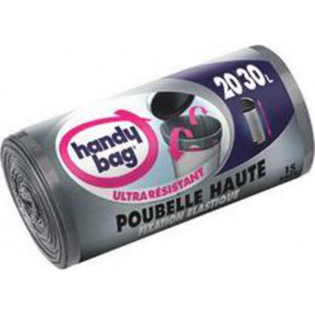 Handy Bag Sacs pour poubelles hautes le rouleau de 15 sacs de 20/30L