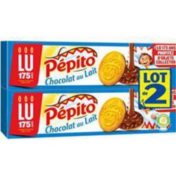 LU Pépito Biscuits nappés Chocolat au Lait 2x192g 384g