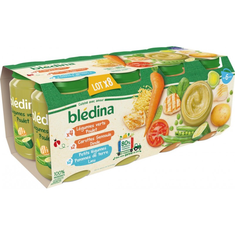 Blédina - Petit pot bébé dès 6 mois purée de carottes jambon BLEDINA