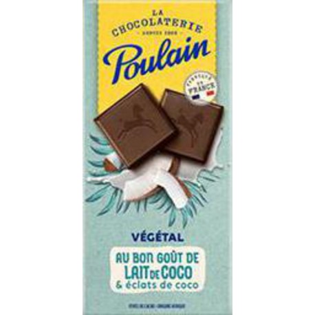 Poulain Végétal Chocolat noir goût de lait de coco Tablette 100g