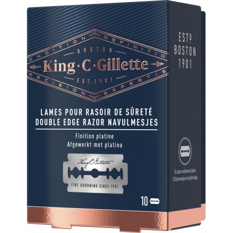 Gillette Lames de rasoirs de sureté finition platine 10 lames