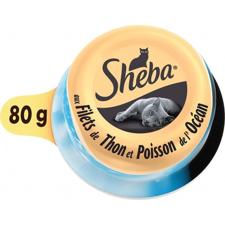 Sheba Dôme filets de Thon et Poisson de l'Océan 80g (lot de 5)