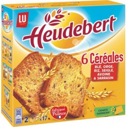 LU Heudebert 6 Céréales Blé Orge Riz Seigle Avoine & Sarrasin 300g (lot de 6)