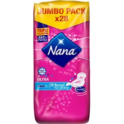 Nana Serviettes Hygiéniques Ultra Normal Jumbo Pack x28 (lot de 4)