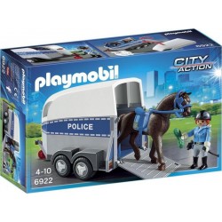 PLAYMOBIL 6922 City Action- Policière Avec Cheval Et Remorque