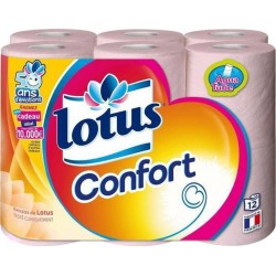 Lotus Confort Rose Et Blanc x12 Rouleaux
