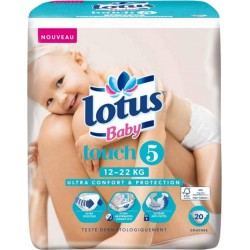 Lotus Couches Baby Touch 5 bébé 12-22Kg x20 (lot de 2)