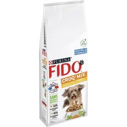 FIDO Croq Mix - Croquettes poulet et légumes pour chien adulte 12Kg