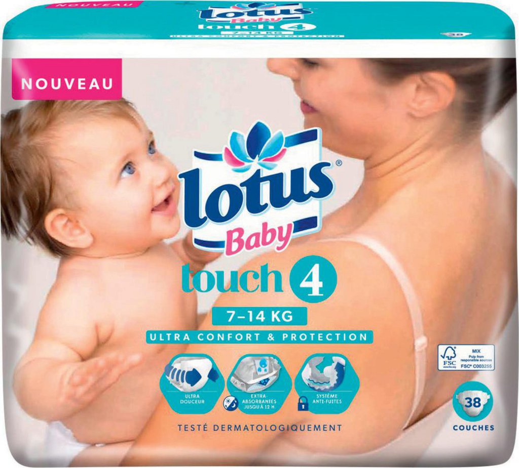 Lotus baby touch couches taille 4 38 couches de 7 a 14 kg 