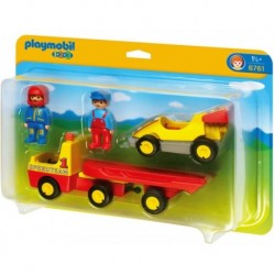 PLAYMOBIL 6761 1.2.3 - Voiture De Course Et Camion De Transport