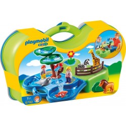 PLAYMOBIL 6792 1.2.3 - Zoo Transportable Avec Bassins Aquatiques