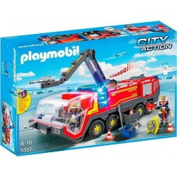 PLAYMOBIL 5337 City Action - Pompiers Avec Véhicule Aéroportuaire