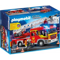 PLAYMOBIL 5362 City Action - Camion De Pompier Avec Echelle Pivotante Et Sirène