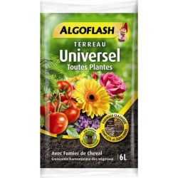 Algoflash Terreau Universel Toutes Plantes Formule Classique avec Engrais 6L (lot de 2 soit 12L)