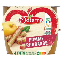MATERNE Compotes Pomme Rhubarbe 4x100g