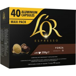 L’OR ESPRESSO Café Capsules Compatibles Nespresso Forza n°9 40 Capsules