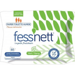 Fess’nett Papier Toilette Humide Peaux Normales 50 Lingettes Vert Ylang (lot de 6)