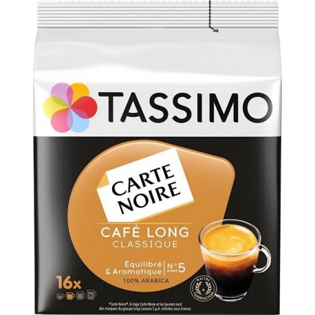 CARTE NOIRE TASSIMO Dosettes café long classique x16