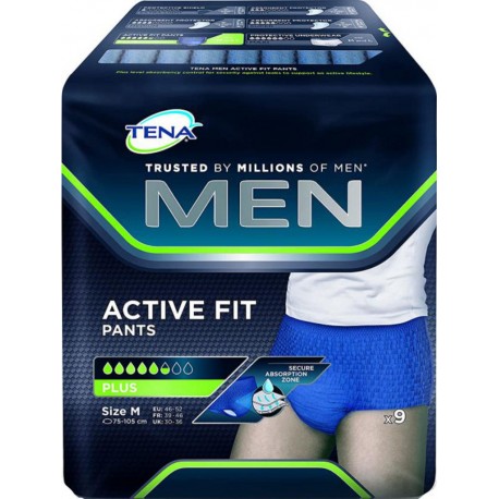 Tena Men Active Fit Pants Plus Medium x9 boîte 9