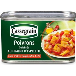 Cassegrain Poivrons Cuisinés au Piment d’Espelette à l’Huile d’Olive Vierge Extra 375g (lot de 5)