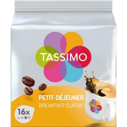 Tassimo Café Dosettes - boissons Petit Déjeuner Breakfast Classic x16