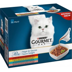 Gourmet Régal de Sauces aux viandes et poissons pour chat 12x85g (lot de 4)