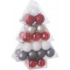 Kit de décoration pour Sapin de Noël Rouge Blanc et Argent 34 pièces