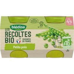 Blédina Les Récoltes Bio Petits Pois (dès 4/6 mois) par 2 pots de 130g (lot de 8)