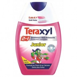 Teraxyl Dentifrice 2en1 Junior Sans Sucre goût Fraise 75ml (lot de 4)